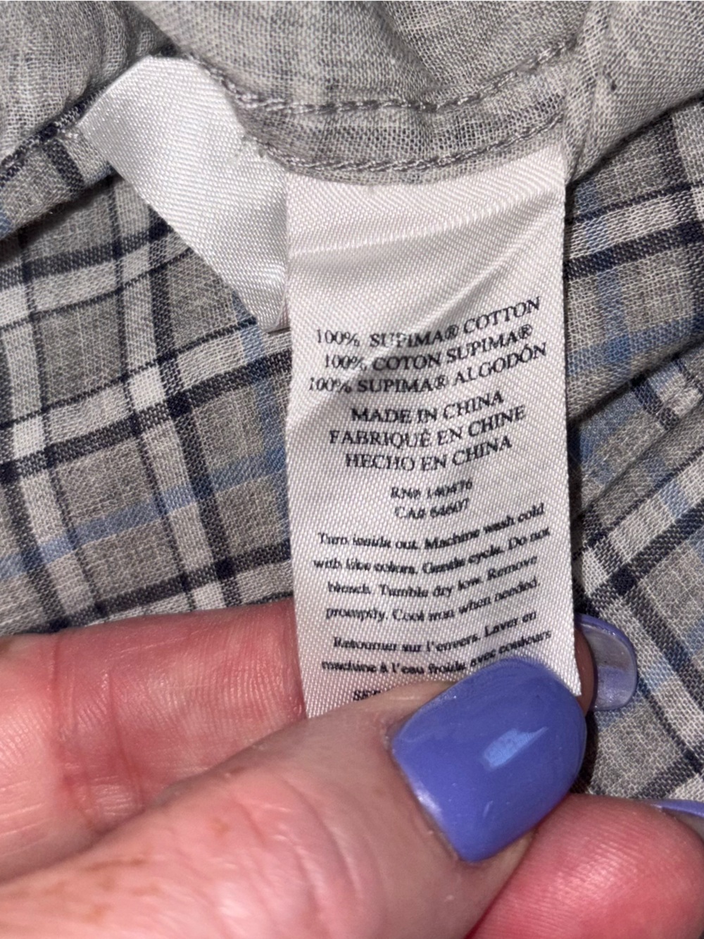 NWT Faherty Sunwashed Chambray Shirt XXL Silver Falls Plaid Supima Cotton - Picture 6 of 6